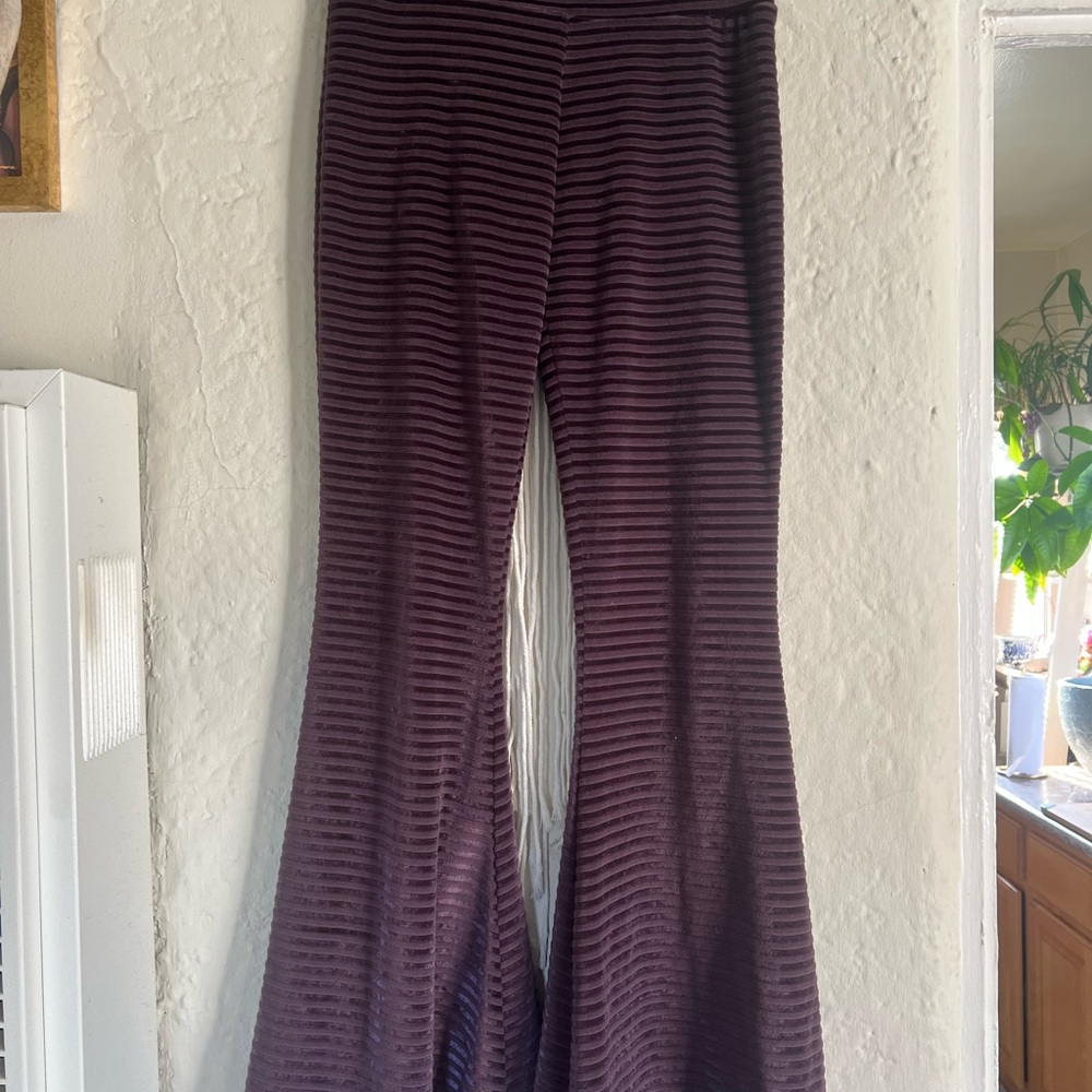 Striped Purple Flared Pants